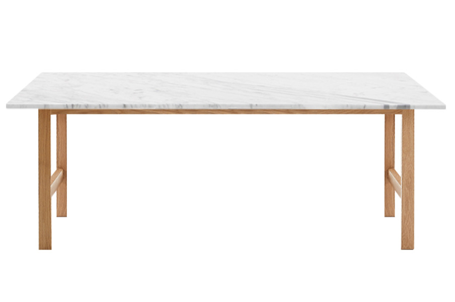 (주)도이치            [4주 주문제작]   DOICH 공방 ®Fisker 75 OAK TABLE   도이치 오크 테이블  (피스커75/ 160 ~ 220 cm) / 이탈리아 비앙코카라라 천연대리석상판 18mm
