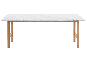 (주)도이치            [4주 주문제작]   DOICH 공방 ®Fisker 75 OAK TABLE   도이치 오크 테이블  (피스커75/ 160 ~ 220 cm) / 이탈리아 비앙코카라라 천연대리석상판 18mm