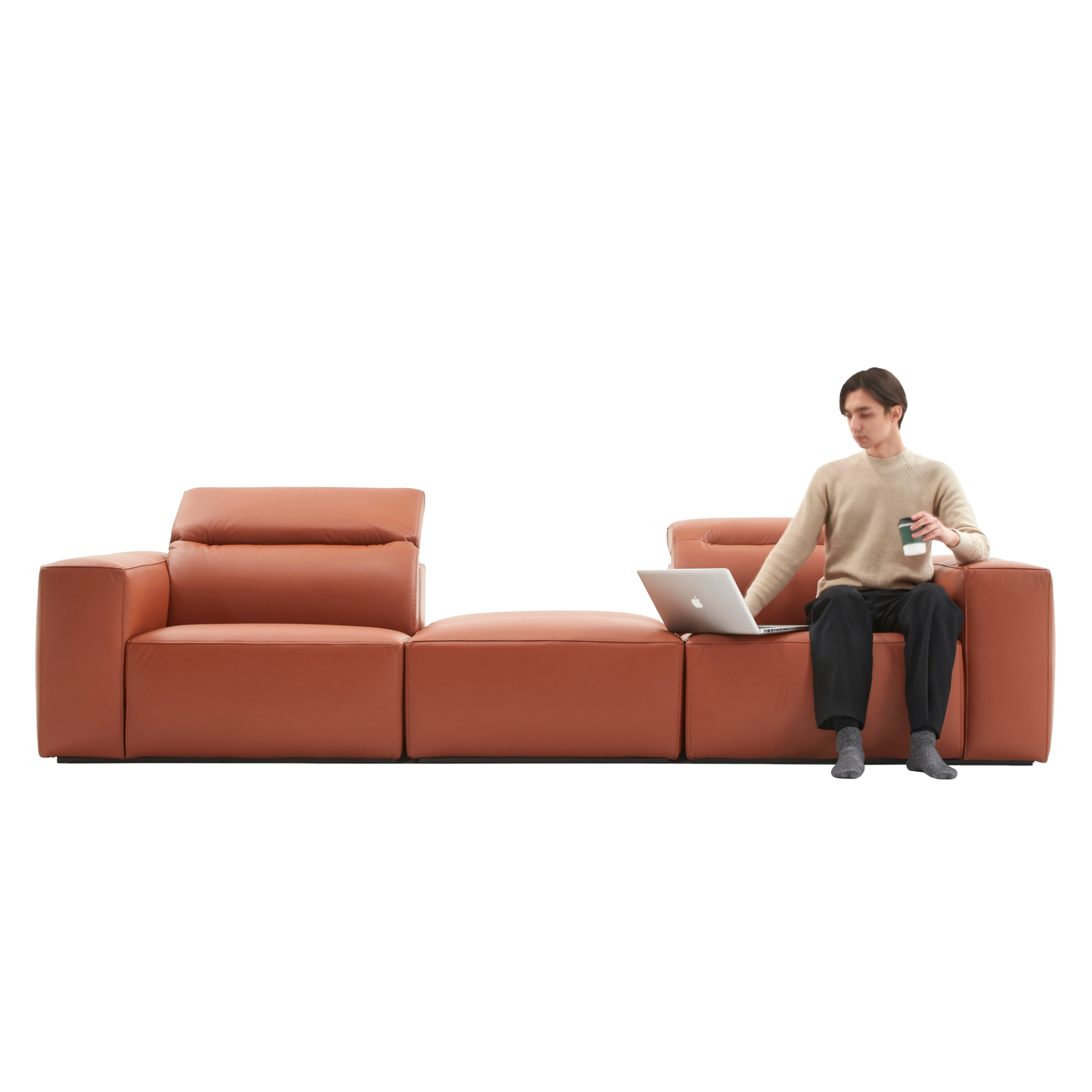 (주)도이치 전시품 판매 (일산)     [4주 주문제작]              DOICH ®    PEN1 modular sofa 도이치 펜1 모듈 3인소파+스툴  /(올가죽 사양/ 7개 가죽컬렉션 선택)
